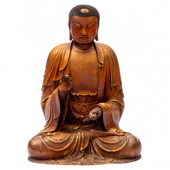 A large Chinese lacquered figure of the Amida Buddha