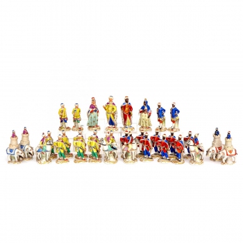 A Meissen porcelain 'Moors Versus Turks' chess set