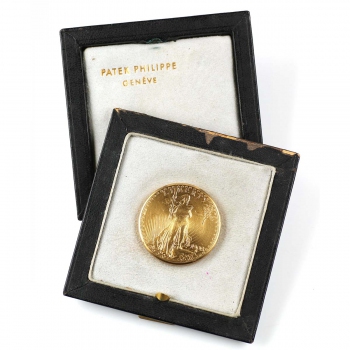 Een zeldzame 18k gouden 20 dollar horloge munt, van Patek Philippe